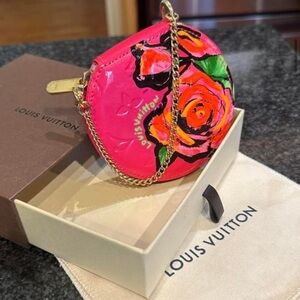Louis Vuitton Stephen Sprouse Vernis Roses Round Coin Purse Pink- FULL SET!!
